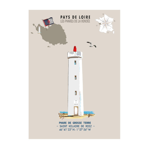 GROSSE TERRE LIGHTHOUSE POSTER  - Vendée