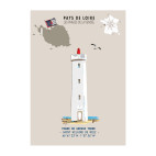 AFFICHE PHARE DE GROSSE TERRE - Saint Hilaire de Riez  - Vendée