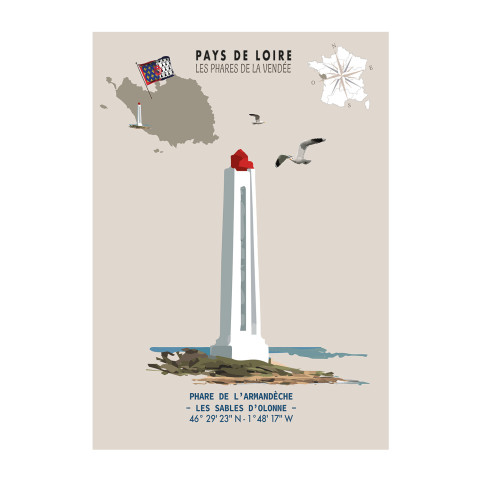 ARMANDÈCHE LIGHTHOUSE POSTER  - Vendée