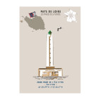 AFFICHE GRAND PHARE DE L'ÎLE D'YEU  - Vendée