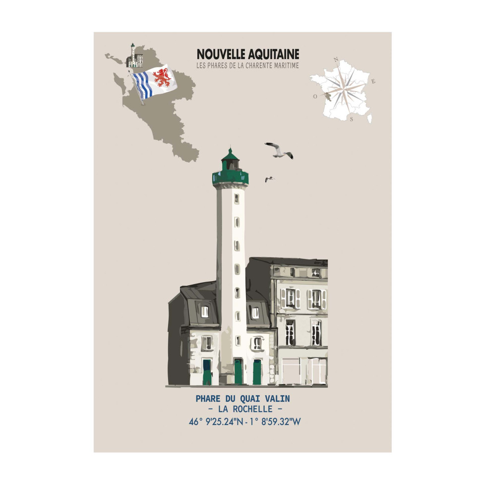 AFFICHE PHARE DU QUAI VALIN - La Rochelle - Nouvelle-Aquitaine