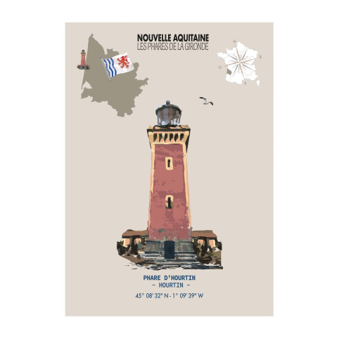 AFFICHE PHARE D'HOURTIN - Nouvelle-Aquitaine