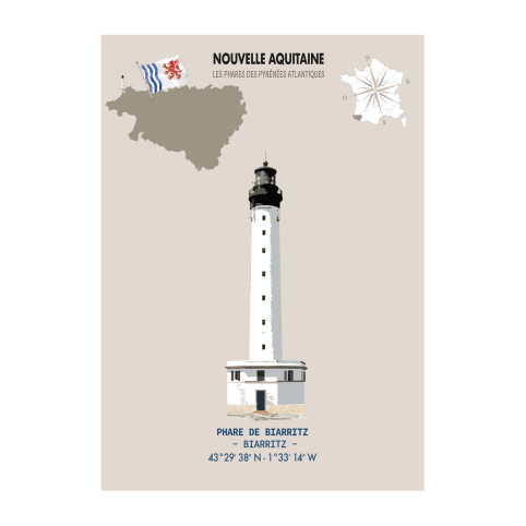 BIARRITZ LIGHTHOUSE POSTER  - Nouvelle-Aquitaine