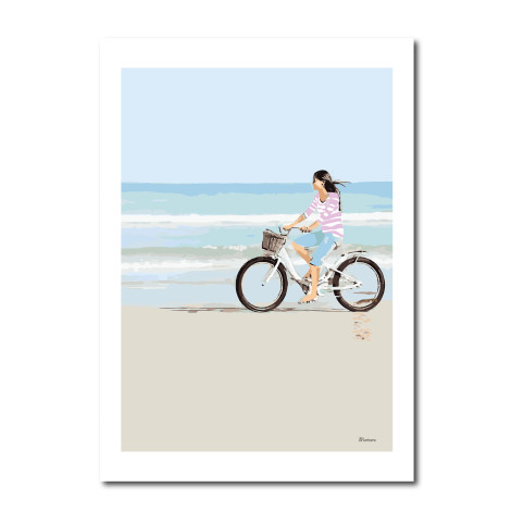 POSTER DÉCORATIF COSTA BRAVA "PROMENADE SUR LA PLAGE"