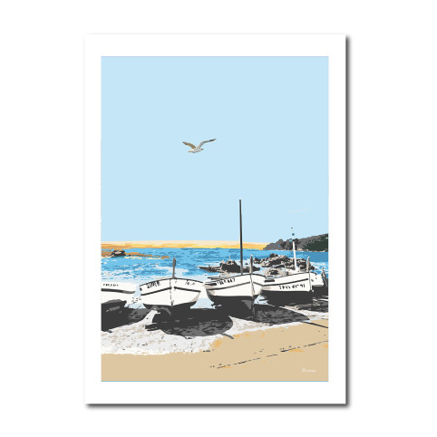 AFFICHE "BARQUES DE LA MÉDITÉRRANÉE"