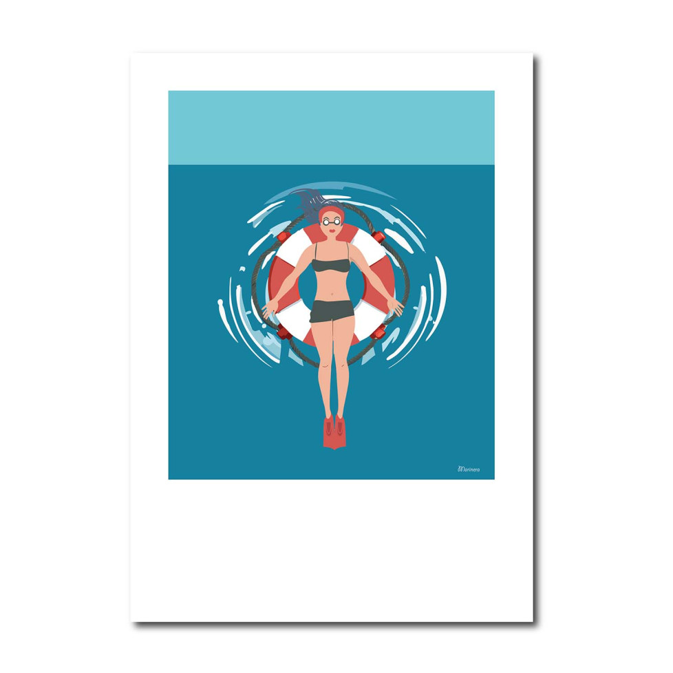 AFFICHE "LA BOUÉE" - Collection baigneuse