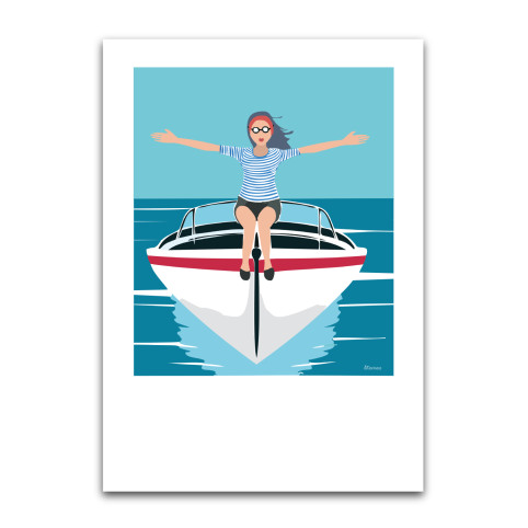 LÁMINA "EN BARCA" - Colección La Bañista