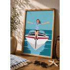 AFFICHE "EN BARQUE" - Collection baigneuse