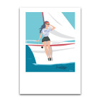 AFFICHE "À LA VOILE" - Collection baigneuse
