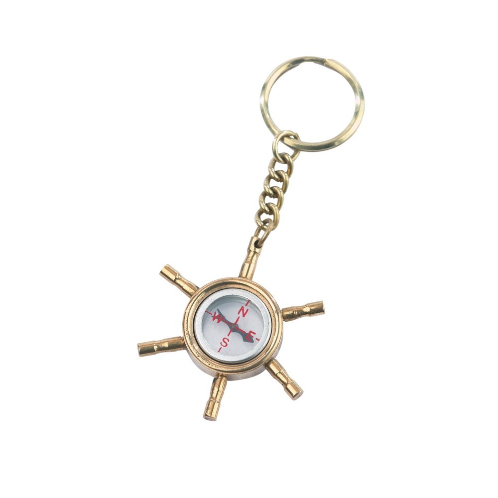 Compass Rudder Key Chain Glossy Alloy Keychain Keyrings Gifts S.AU 