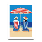 POSTER "COUPLE UNDER A PARASOL" - By the Sea Collection