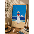 POSTER "The Girl in the Panama Hat" - By the Sea Collection