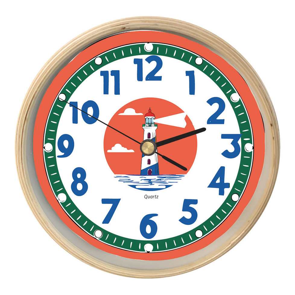 WOODEN WALL CLOCK "LIGHTHOUSE" 32 cm
