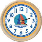 RELOJ DE PARED EN MARCO DE MADERA "VELERO"