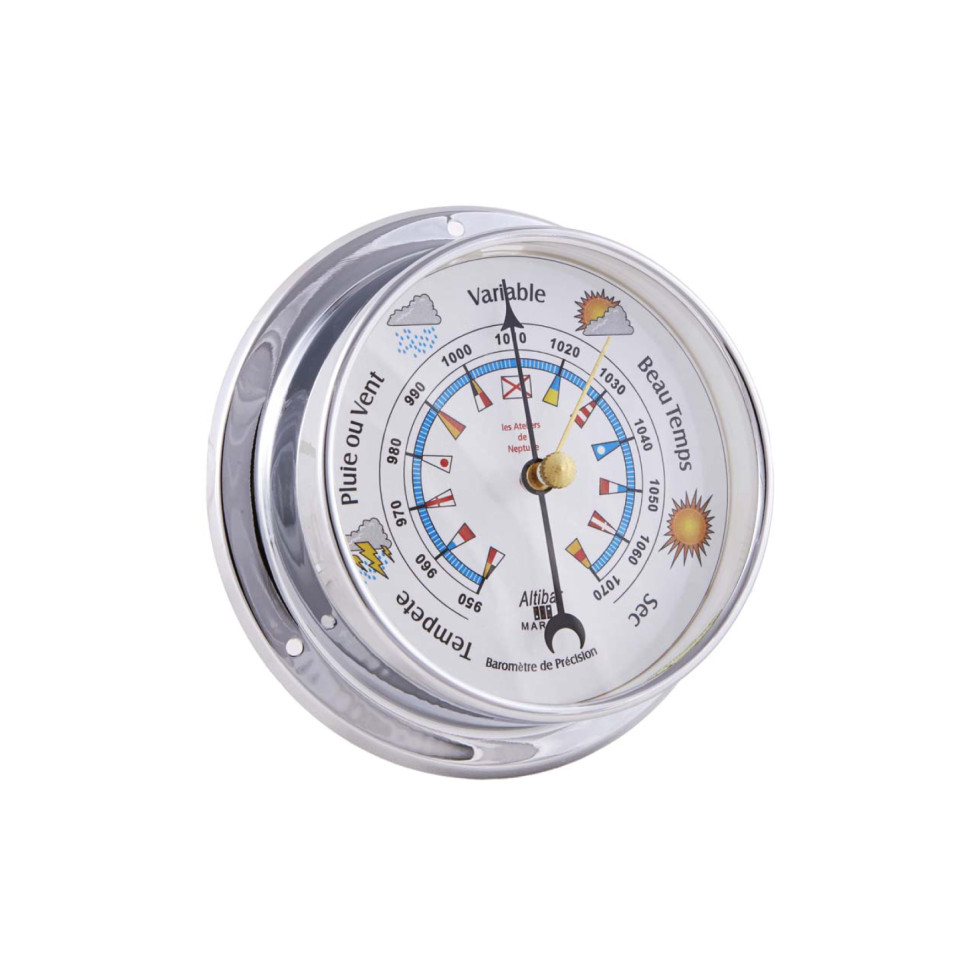 BARÓMETRO LATÓN CROMADO IMEX MARINE 11,5 CM
