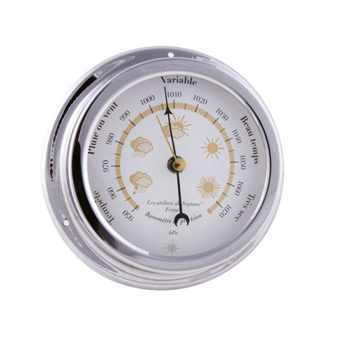 BARÓMETRO LATÓN CROMADO IMEX MARINE 14,5 CM
