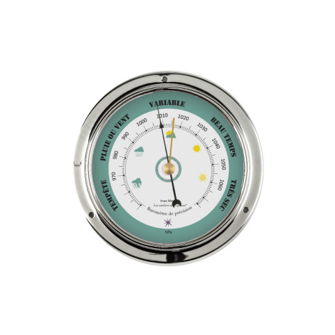 BARÓMETRO LATÓN CROMADO IMEX MARINE 11,5 CM