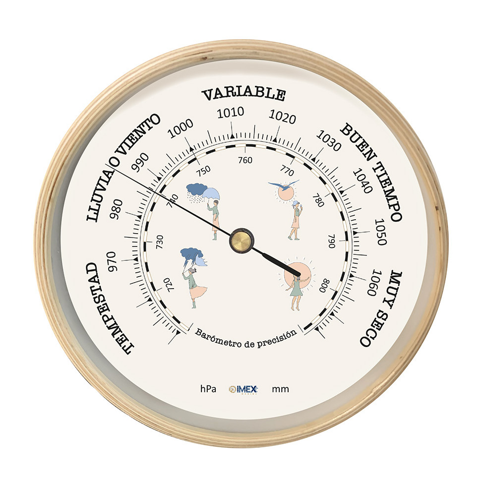 BAROMÈTRE CADRE EN BOIS IMEX MARINE 22,5 cm