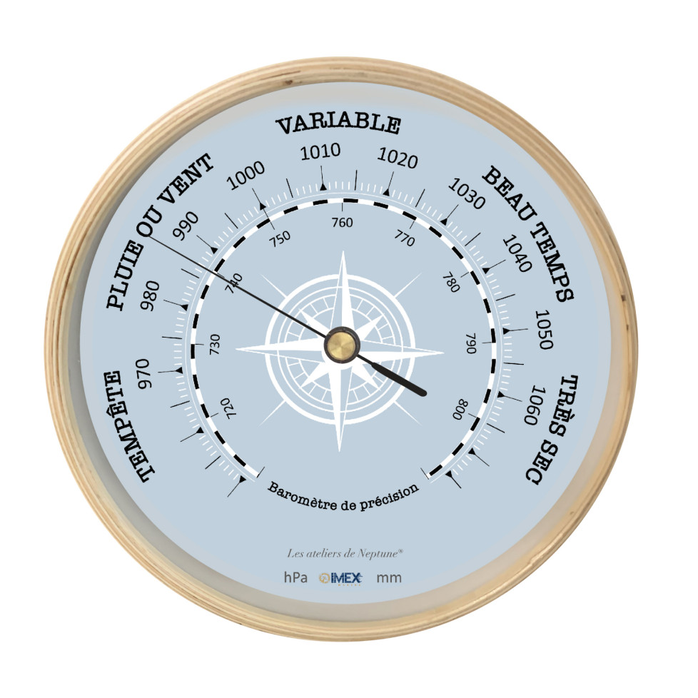 BAROMÈTRE CADRE EN BOIS IMEX MARINE 22,5 cm