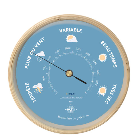 IMEX MARINE BAROMETER ON WOODEN BOARD 22,5 cm
