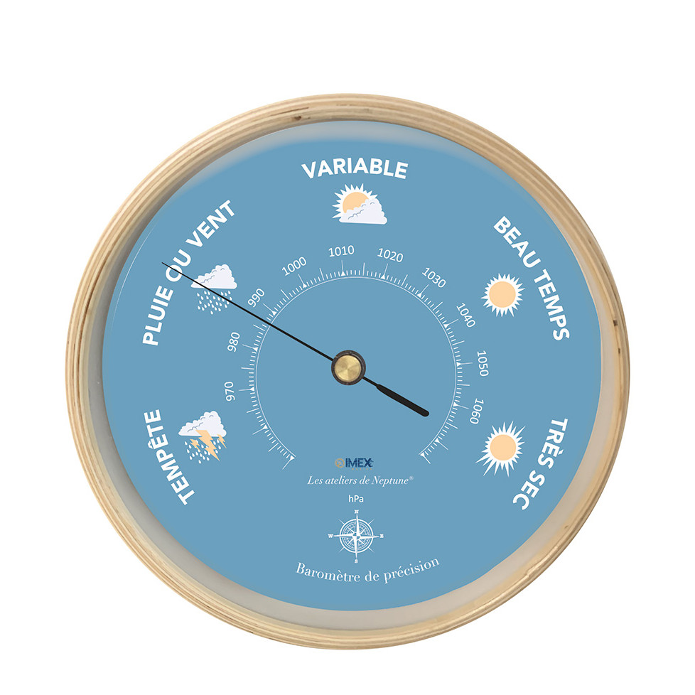 BARÓMETRO MARCO DE MADERA IMEX MARINE 22,5 cm