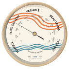 IMEX MARINE BAROMETER ON WOODEN BOARD  22,5 cm