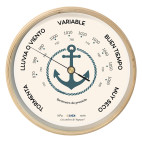 BAROMÈTRE CADRE EN BOIS "ANCRE" IMEX MARINE 22,5 cm