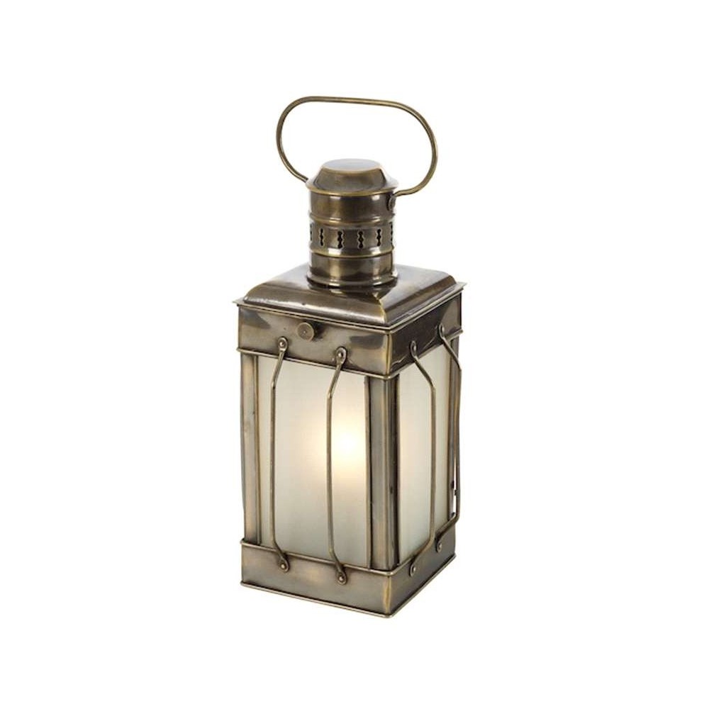 Lampe Marine Ancienne En Laiton Avec Verre Blanc, Style Passage De Navire - Reproduction Vintage - Inde