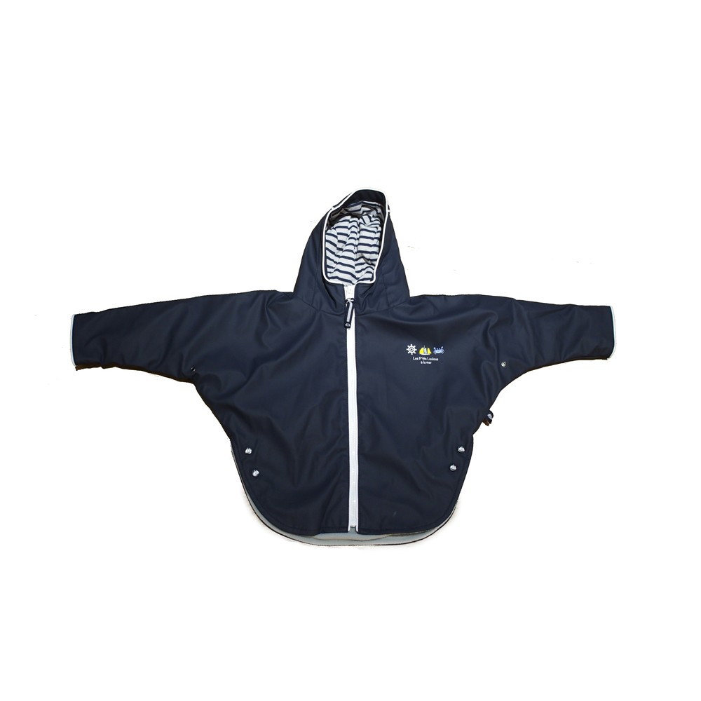 Veste De Pluie Imperméable Pour Garçon - Capuche, Doublure Polaire, Coupe-vent, Poches à Fermeture - 2