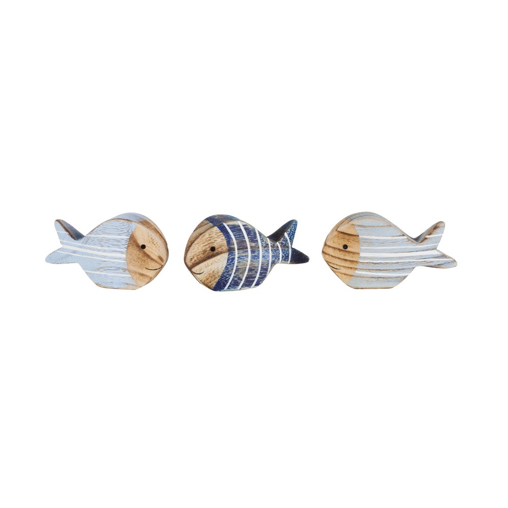 Décorations Muraux En Bois Poissons - Lot De 2 - Thème Plage Et Mer - Pour Intérieur Ou Extérieur