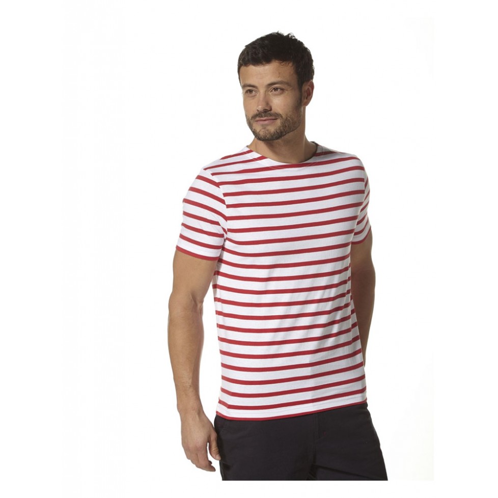 pase a ver Imaginación grosor CAMISETA MARINERA RAYAS HOMBRE BLANCO Y ROJO "REGATE"