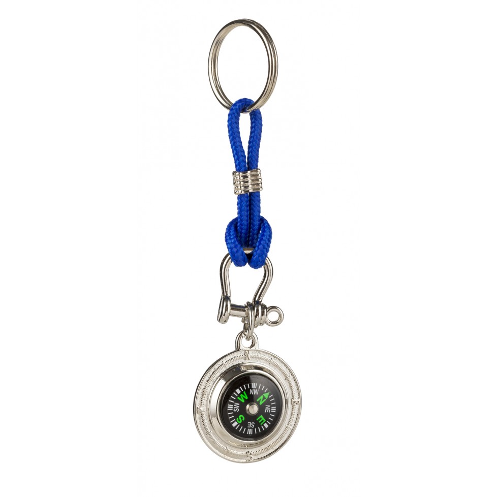 Nautical Chrome Finish Compass Key Chain Vintage Keychain Key Ring Collectible 