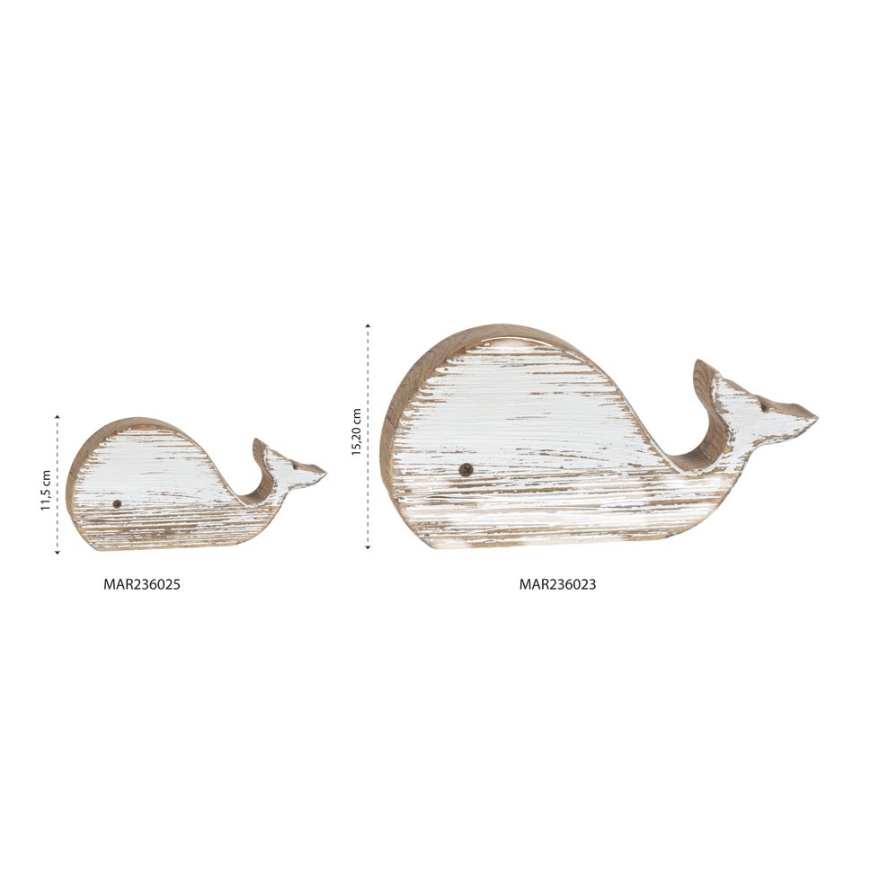 BALLENA DE MADERA DECORACIÓN MARINERA