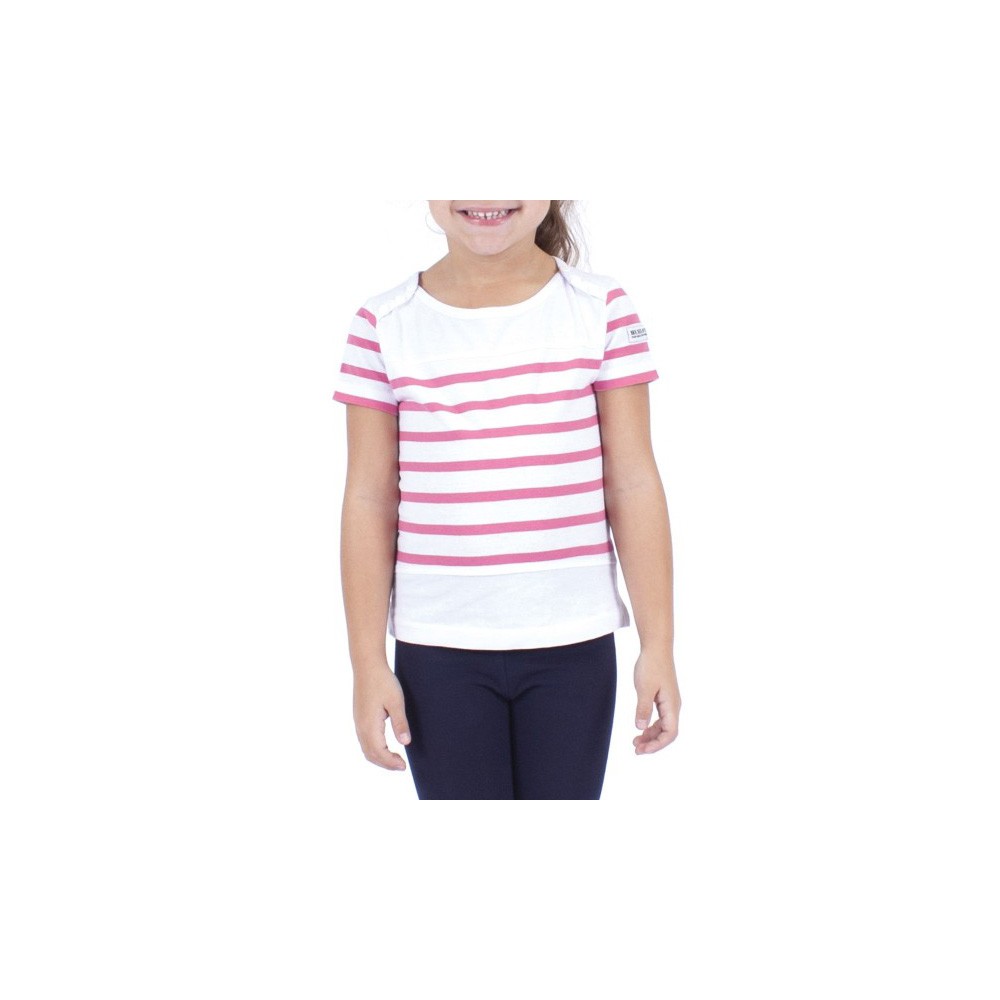 Hansekind T-shirt manches longues pression Ancre Rouge Rayé Taille 110/116