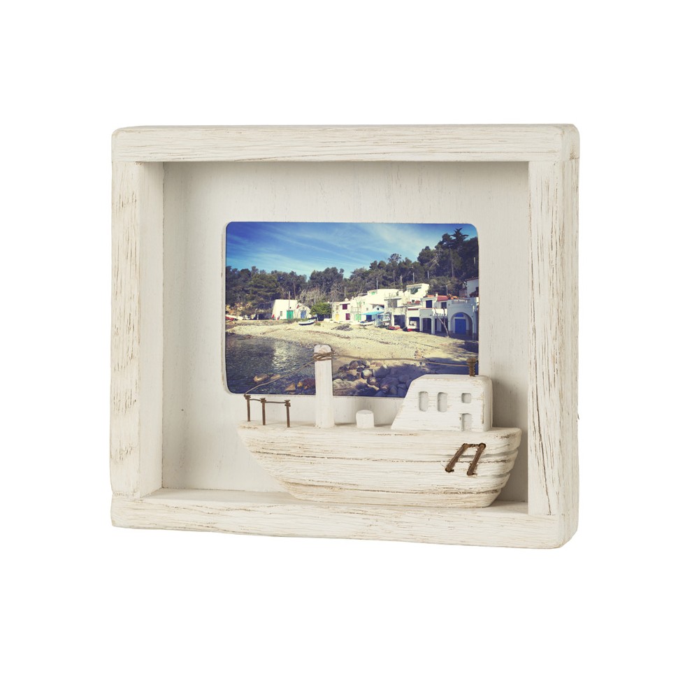 NAUTICAL PHOTO FRAME WITH A BOAT