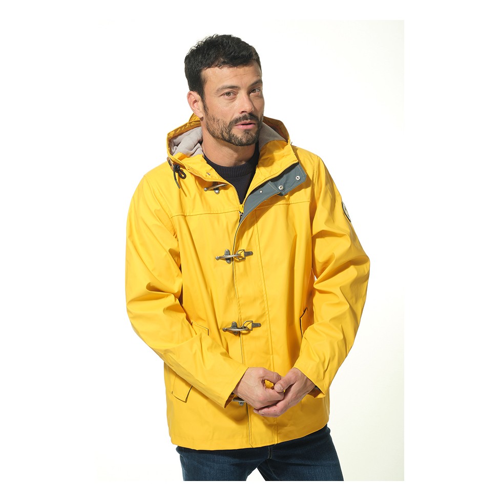 CHAQUETA CHUBASQUERO IMPERMEABLE HOMBRE AMARILLO \