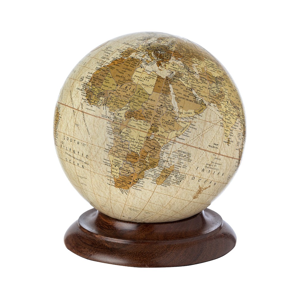 Globe Terrestre décoratif - trépied en bois - 44 cm