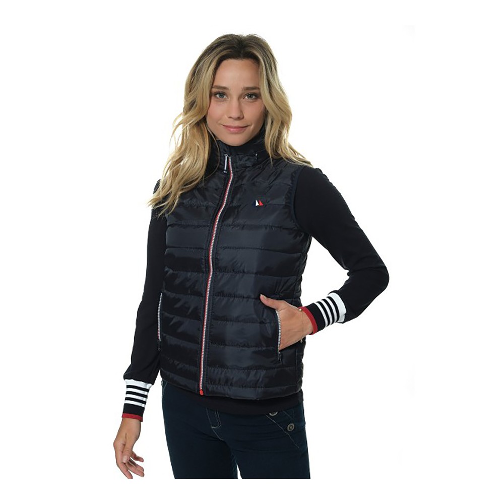 Gilet Rembourré à Col Cheminée en Laine Mérinos - Bleu Marine | Charles