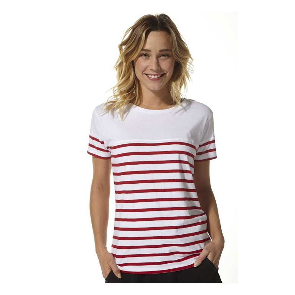 ROSELIA CAMISETA MUJER RAYAS BLANCA/ROJA