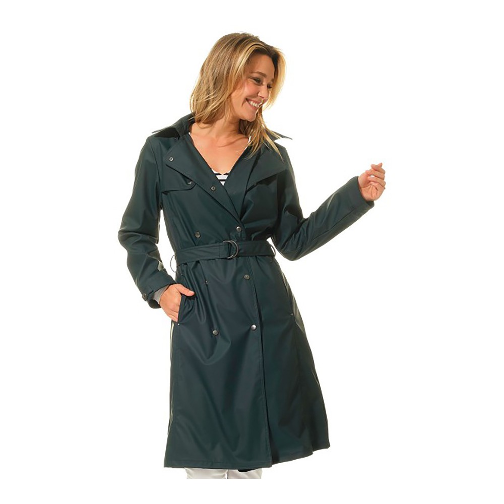 WOMEN'S LONG TRENCH NAVY BLUE RAINCOAT "GRACCE"
