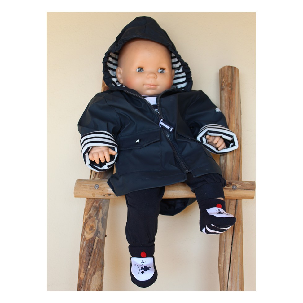 Breizh Ocean - Morlaix - Ciré Imperméable Bébé Avec Capuche Intérieur Rayé - 6 à 36 Mois