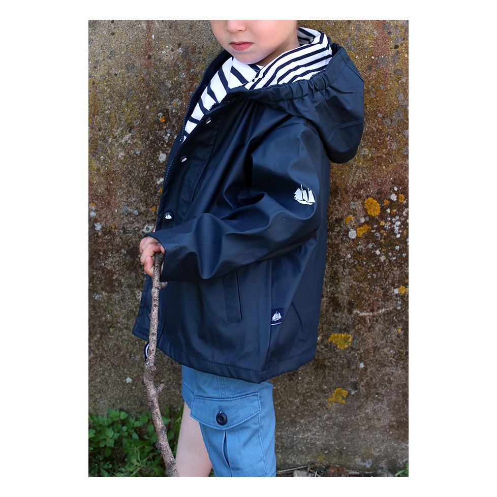 Widgeon Boys Hooded Raincoat - Nautical Blue main image 0