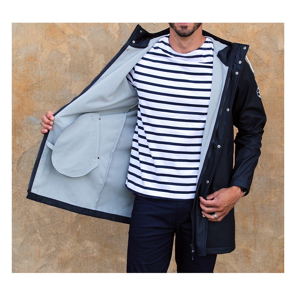Veste De Pêche HUK Imperméable Homme - Bleu Marine, Taille L - Microfibre Légère