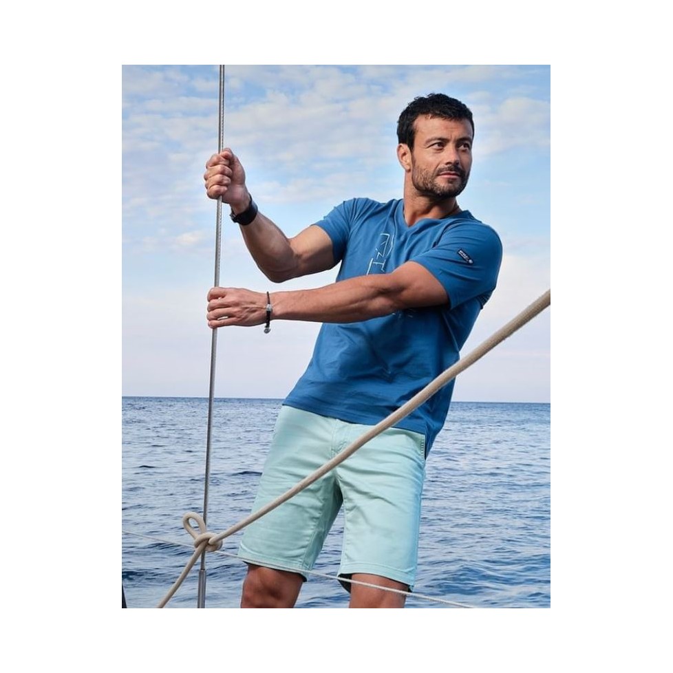 "FRANCESCO" MEN'S BERMUDA LIGHT GREEN SHORTS WITH BELT