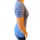 Talla M - "ODALINE" CAMISETA NÁUTICA AZUL DE MANGA CORTA PARA MUJER