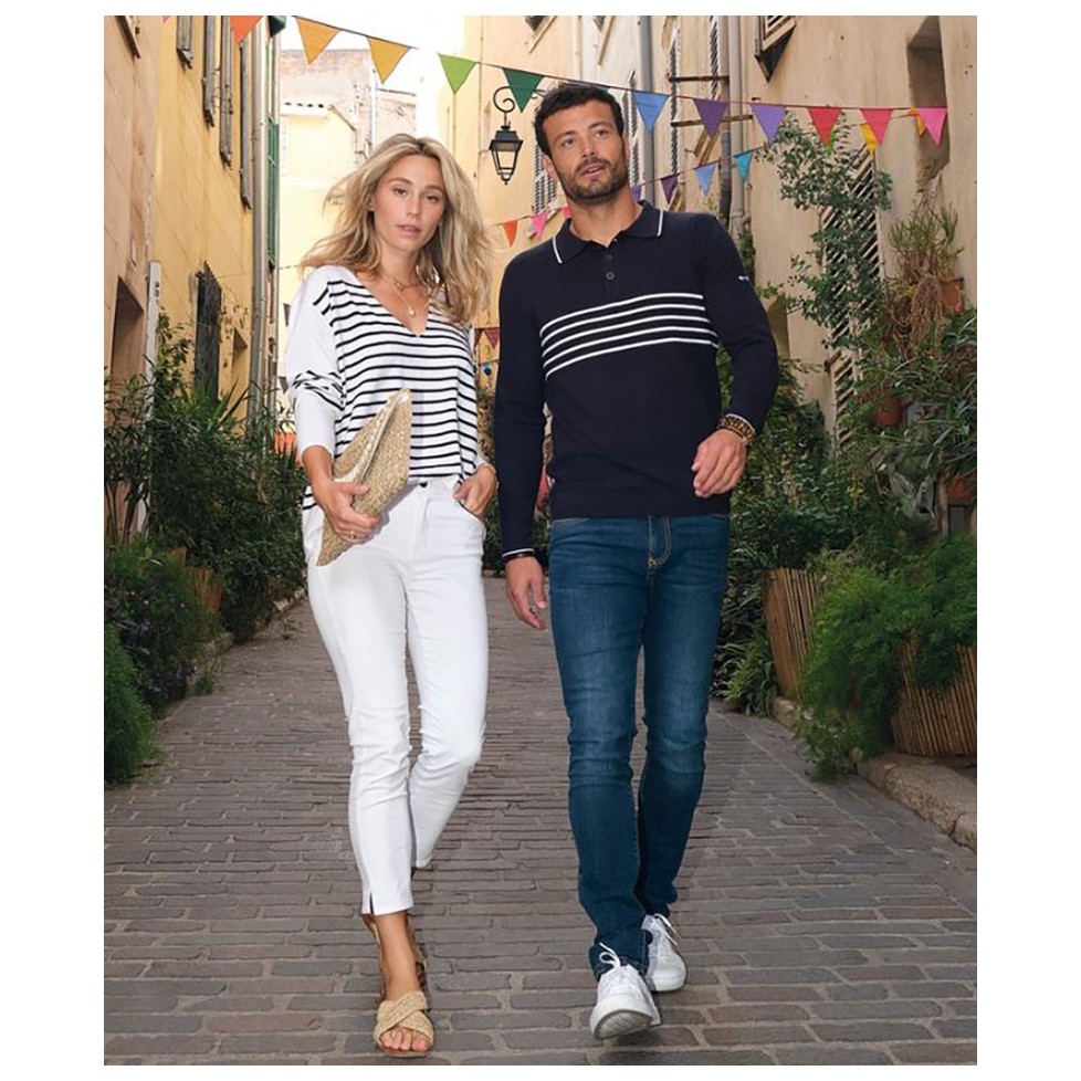 Espadrilles Homme Norteñas En Jute Avec Élastique - Bleu Marine Et Beige - Fabriquées à La Main En Espagne - 42 EU