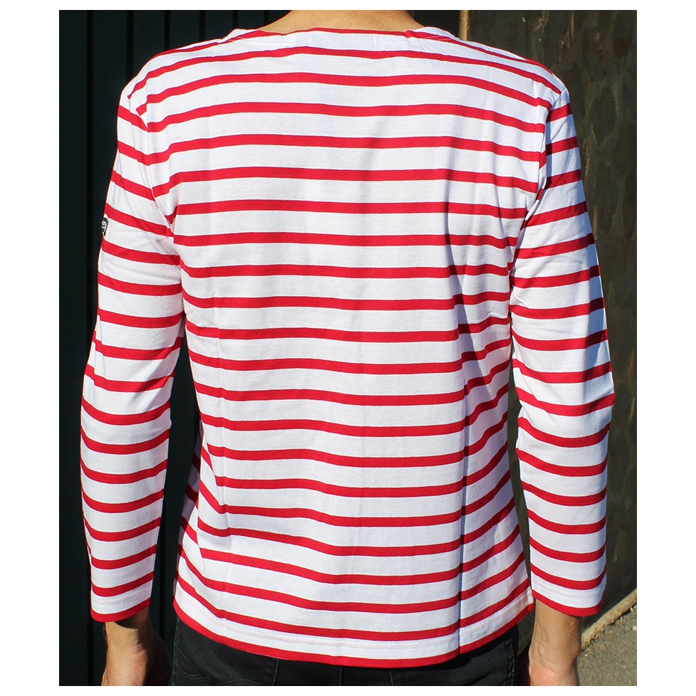 Pull De Pêche Ranger Boats Rouge Rayures Blanches – 1/4 Zip – Homme XL