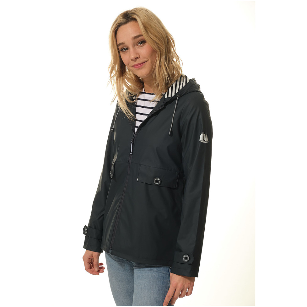 "DORIS" NAUTICAL NAVY BLUE RAINCOAT FOR WOMEN