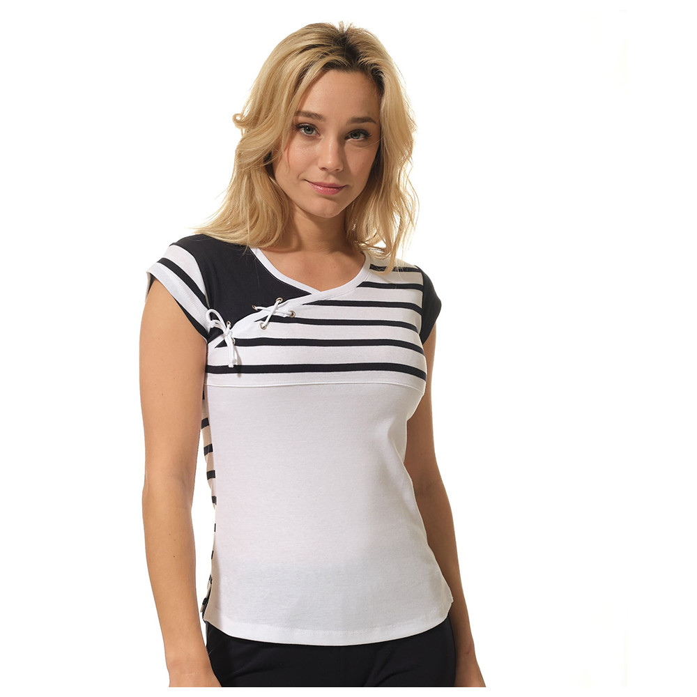 tee shirt marin femme manche courte