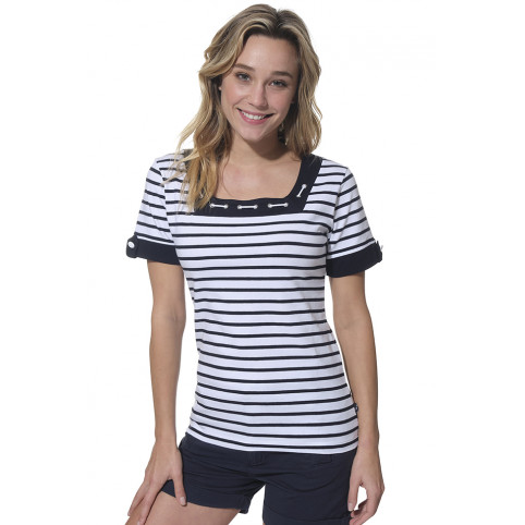 "FLORENCE" T-SHIRT MARIN MANCHES COURTES FEMME Hublot Mode Marine